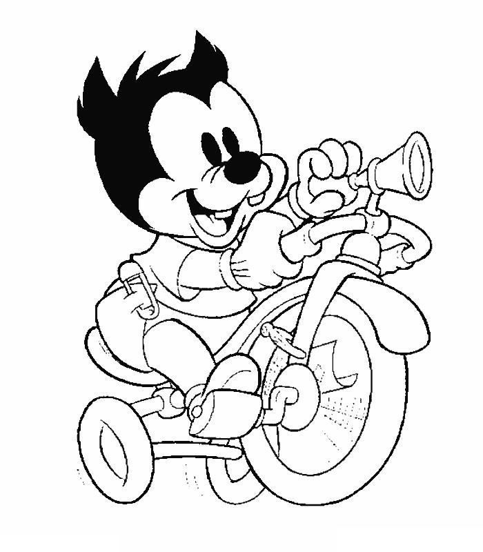 coloriage bebe dingo en tricycle